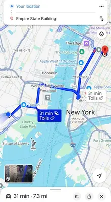 a map of the new york at Studio Apartment with Garden Jersey City in Jersey City