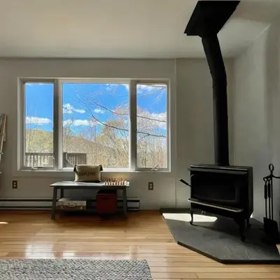 Fireplace Catskill Views Overlook Lake Cabin