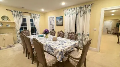 a dining room with a table and chairs at Spacious Guest Suite 5 Minutes to Princeton University with Free Parking in Princeton