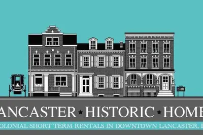 a drawing of a building with a sign for the hamster historic house at THE LIMÓNETTA - STUDIO IN HISTORIC LANCASTER in Lancaster
