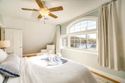 a bedroom with a bed and a window at Scanton Area Retreat Drive to Montage and Elk Mtn! in Factoryville