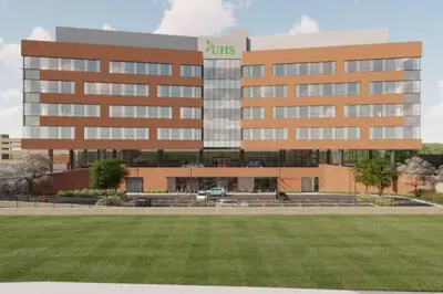 a large building with a lawn in front of it at Soothing, Comfy P-Room by Wilson Memorial in Johnson City