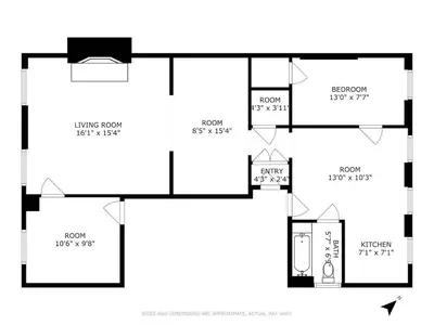 a floor plan of a house at Sun-Filled Brownstone Apt in Prime Chelsea in New York
