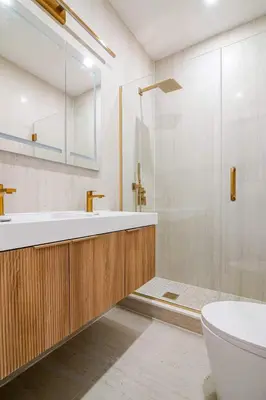 a bathroom with a sink and a shower and a toilet at 19-4I Stylish 1BR in the Heart of the East Village in New York