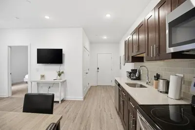 a kitchen with a sink and a counter top at Attractive 1BR1BA apartment at Fairmount Square in Philadelphia