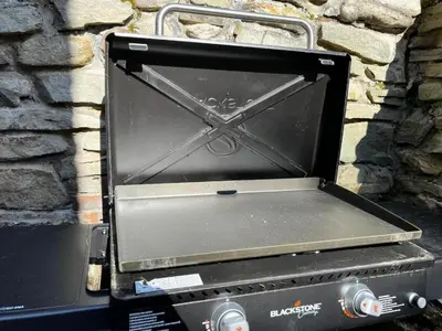 a toaster oven sitting on top of a stone wall at Lakefront Paradise near everything! in Hawley