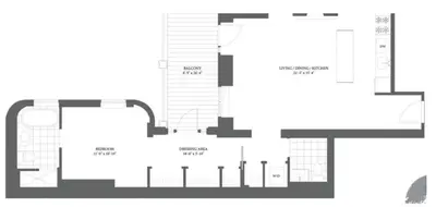 a floor plan of a building at Noho Luxury Building 1Br with Living room with Pool and First Floor in New York