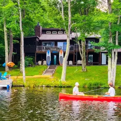 Lakefront Hot Tub Canoes Game Room Wood FP
