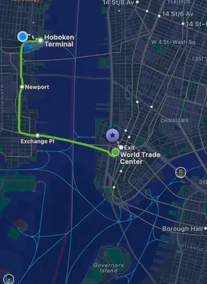 a map of the proposed world trade center at New Cozy Must Have Stay! 10 minutes to NYC in Hoboken