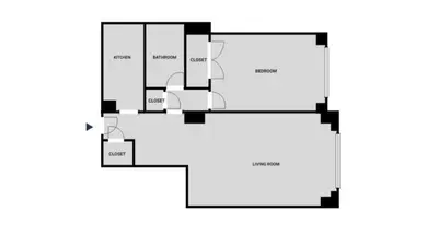 a floor plan of a house at Midtown 1BR w Gym Doorman nr Grand Central NYC-746 in New York