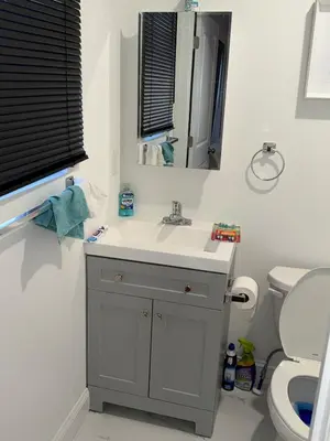 a bathroom with a sink and a toilet at Exclusive Home in Newark