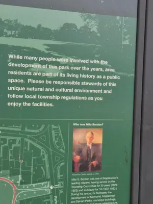 a sign with a picture of a map at Fill Your Headspace with Tranquility Near NYC in Maplewood