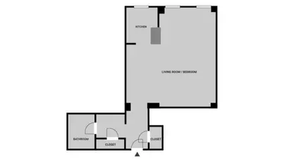 a floor plan at Blueground Murray Hill fitness center nr Bryant Park NYC-2171 in New York