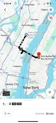 a map of new york with a marker on it at Free Indoor Parking 25 Minutes to NYC in West New York