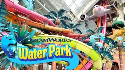 a water park with a waterpark water park sign at Lux NYC Stay 3Bed2Bath w parking in Jersey City