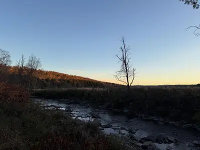 a river in the middle of a field at Live The Outdoors