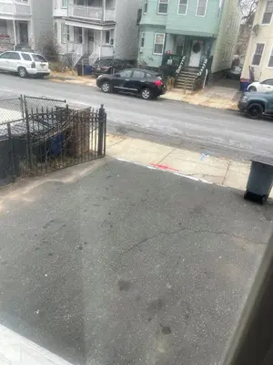 a view from a window of a street with houses at Enjoyable 3-bedroom house in charming East Orange neighborhood in East Orange