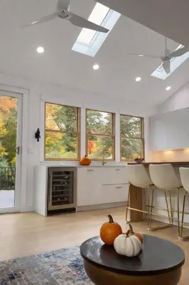 a kitchen with a table and some pumpkins on a table at World Cup Stay Close to MetLife Stadium NYC in Waldwick