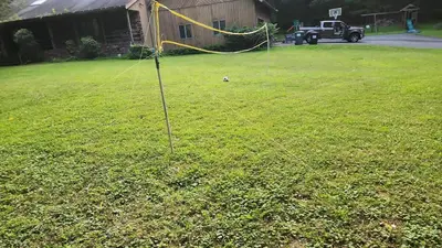 a net in the middle of a yard at Eagles Nest Mansion in Montgomery