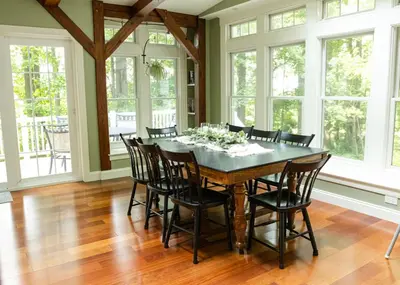 a dining room with a table and chairs at Fernwood Vista in Strasburg