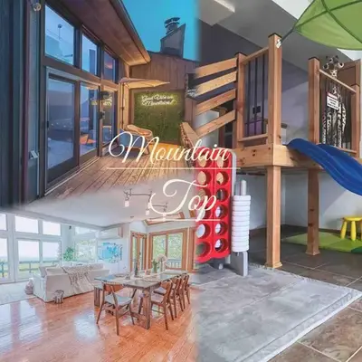 Mountain Top! Family Paradise w Hot Tub & Game Rm