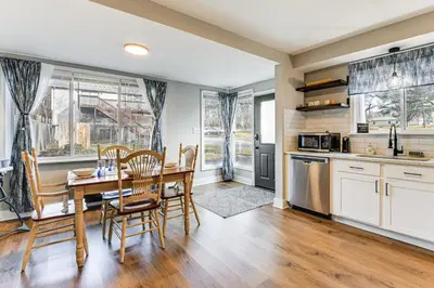a kitchen and dining room with a table and chairs at Family-Friendly Home, 5 Mi to Roundtop Mtn Resort! in Dillsburg