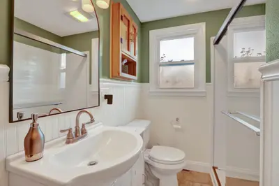 a bathroom with a sink and a toilet at Cozy 1 bedroom house in Lititz in Lititz