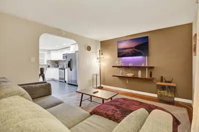 a living room with a couch and a table at Cozy 1 bedroom house in Lititz in Lititz