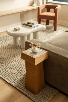a living room with a coffee table and a couch at Chic Artisan Loft w Stylish Design - The Sculptor in Philadelphia