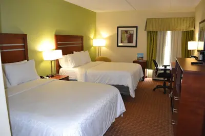 a hotel room with two beds and two lamps at Holiday Inn Express Harrisburg SW - Mechanicsburg by IHG in Mechanicsburg