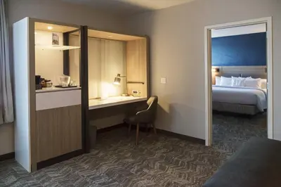 a hotel room with a bed and a desk at SpringHill Suites by Marriott Somerset Franklin Township in Somerset