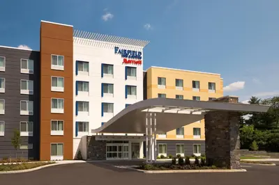 a rendering of the front of a hotel at Fairfield Inn & Suites by Marriott Lancaster East at The Outlets in Lancaster