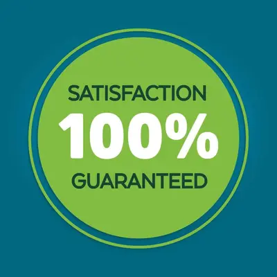 a green satisfaction percent guaranteed sign in a circle at La Quinta by Wyndham New York City Central Park in New York