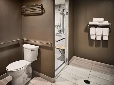 a bathroom with a toilet and a shower at Sonesta Philadelphia Rittenhouse Square in Philadelphia
