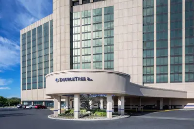 a rendering of the front of a building at DoubleTree by Hilton Cherry Hill Philadelphia in Cherry Hill
