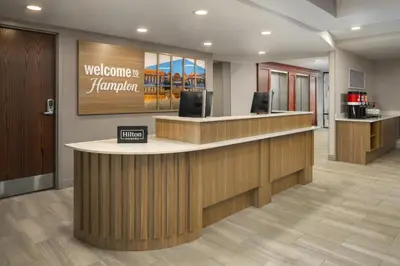 a welcome manager counter in a hospital lobby at Hampton Inn - York in York