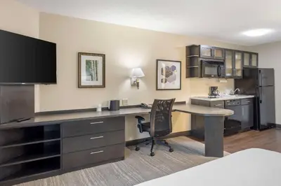 an office with a desk with a computer and a chair at Executive Residency by Best Western Philadelphia-Willow Grove in Horsham