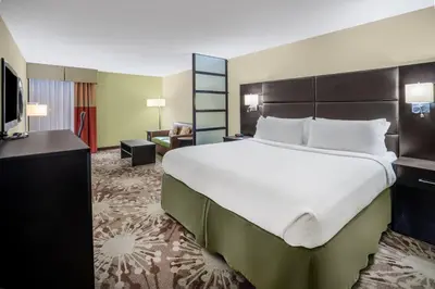 a hotel room with a large bed and a television at Holiday Inn Morgantown - Reading Area by IHG in Morgantown