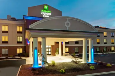 a hotel with a gazebo in front of a building at Holiday Inn Express & Suites White Haven - Poconos by IHG in White Haven