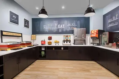 a kitchen with aasteryasteryasteryasteryasteryasteryasteryasteryasteryasteryasteryastery at Hampton Inn Manhattan-35th St Empire State Bldg in New York