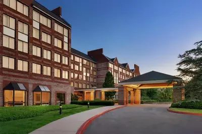 a rendering of the front of a building at Embassy Suites by Hilton Philadelphia Valley Forge in Wayne