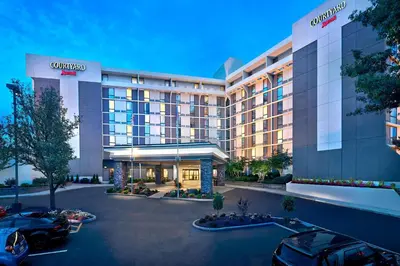 a rendering of a hotel with a parking lot at Courtyard by Marriott Philadelphia City Avenue in Philadelphia