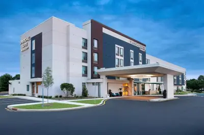 a rendering of the front of a hotel at SpringHill Suites by Marriott Mount Laurel in Mount Laurel