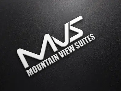 a logo for a mountain view services company at Mountain View Suites in Jim Thorpe