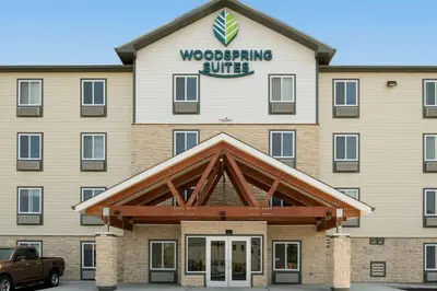 a rendering of a woodworking guild building at WoodSpring Suites South Plainfield in South Plainfield
