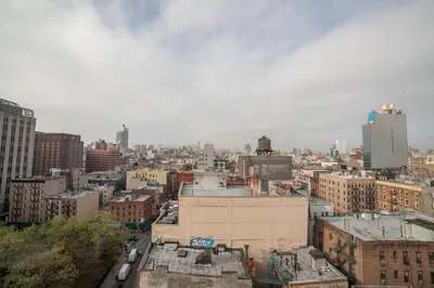 an aerial view of a city with buildings at Hotel Mulberry in New York