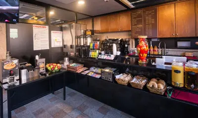 a counter in a fast food restaurant with a counter sidx sidx at The Allen Hotel in New York