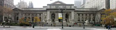 an old stone building in the middle of a city at Courtyard by Marriott New York Manhattan/ Fifth Avenue in New York