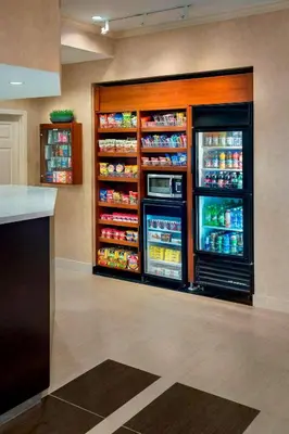 a refrigerator filled with lots of food and drinks at Sonesta ES Suites Allentown Bethlehem Airport in Bethlehem