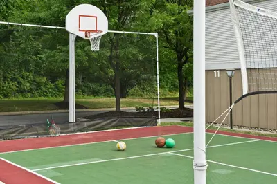 a basketball hoop with balls on a court at Residence Inn Philadelphia Valley Forge in Berwyn